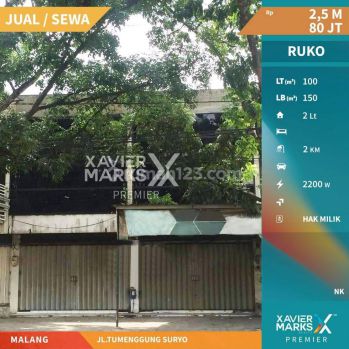 Lu1342 Disewakan Ruko Strategis di Jln Tumenggung Suryo Blimbing